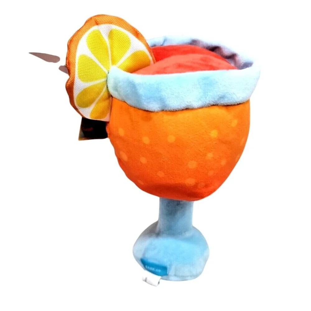 Bark‎ Box Puperol Spritz Dog Toy Orange Blue Squeaker Crinkle Plush M-L NWT